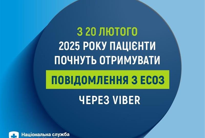 З 20 лютого 2025 року пацієнти почнуть отримувати повідомлення з ЕСОЗ через Viber